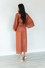 Load image into Gallery viewer, Striped Cotton Robe, Women Kimono Robe, Duster Cardigan, Robe With Pockets, brown Robe, Plus Size Clothing, Duster Robe, Long Kaftan Robe
