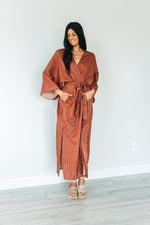 Load image into Gallery viewer, Striped Cotton Robe, Women Kimono Robe, Duster Cardigan, Robe With Pockets, brown Robe, Plus Size Clothing, Duster Robe, Long Kaftan Robe
