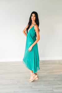 Cover up beach dress in green