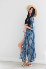Load image into Gallery viewer, Indigo Robe, Women Kimono Robe, Duster Cardigan, Robe With Pockets, blue Robe, Plus Size Clothing, Duster Robe, Long Kaftan Robe
