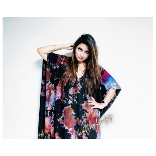 Rainbow kaftan dress for women