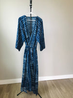Load image into Gallery viewer, tie dye duster, Blue Kaftan Robe, Long Cotton Robe, Plus Size Clothing, Loose Bathroom Cover Up, Bachelorette Robe, Boho Dress
