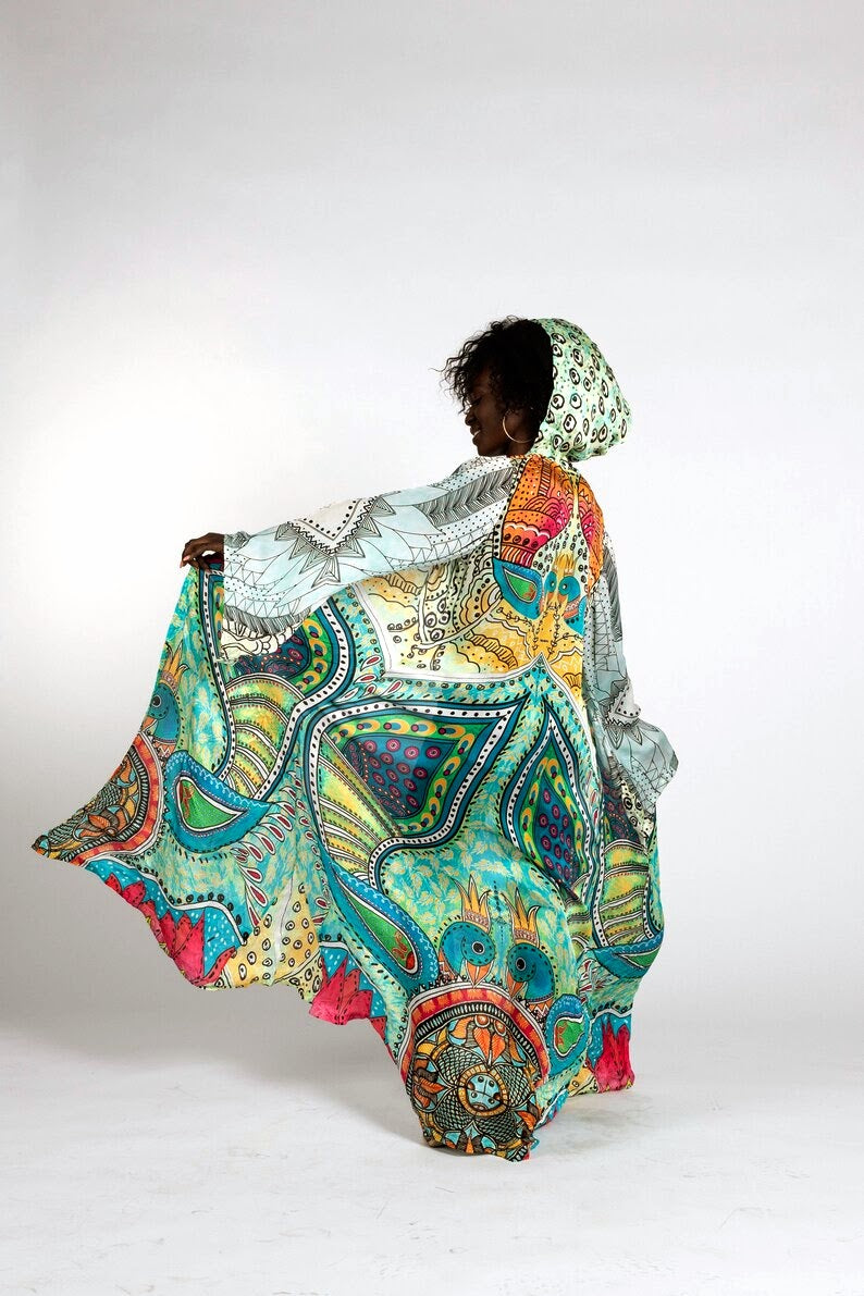 silk designer kimono with front tie detail