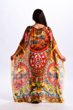 Load image into Gallery viewer, Animal Print Kaftan Dress, Plus Size Kaftan, Exotic Dress, Bohemian Dress
