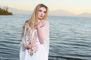 Women Silk Wedding Dress, Boho Wedding Dress, Bridal Wedding Kaftan, Floral Wedding Dress