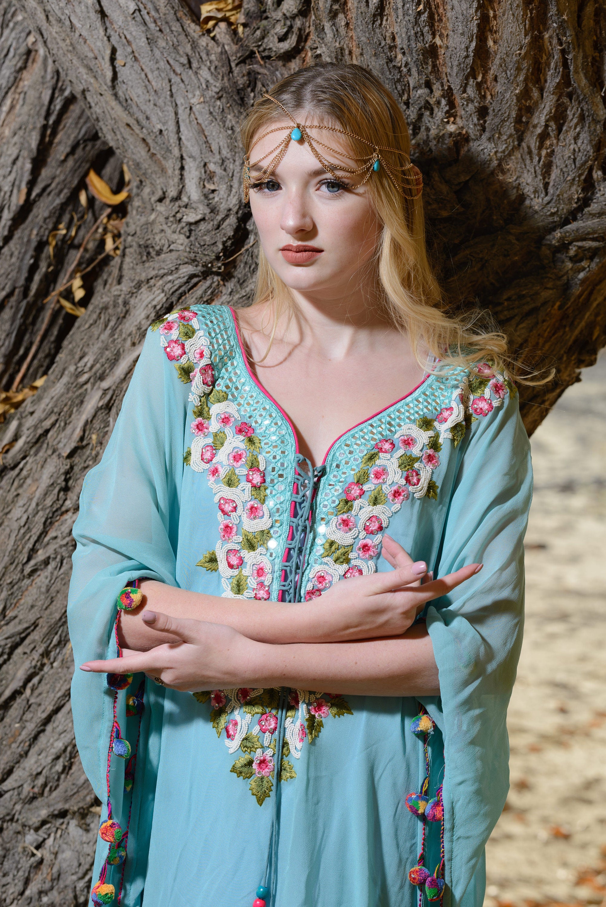 Embroidered Dress, Beach Cover Up, Summer Kaftan, Bohemian Kaftan