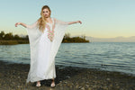 Load image into Gallery viewer, Women Silk Wedding Dress, Boho Wedding Dress, Bridal Wedding Kaftan, Floral Wedding Dress
