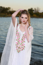 Load image into Gallery viewer, Women Silk Wedding Dress, Boho Wedding Dress, Bridal Wedding Kaftan, Floral Wedding Dress
