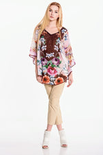 Load image into Gallery viewer, Floral Kaftan Top, Summer Floral Caftan, Women Tunic Top, Maternity Dress
