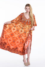 Load image into Gallery viewer, Women Silk Kaftan Dress, Moroccan Kaftan, Bohemian Kaftan Dress, Women Loungewear Caftan
