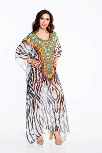 Digital Print Kaftan, Moroccan Caftan, Cotton Maxi Dress, Plus Size Kaftan Dress