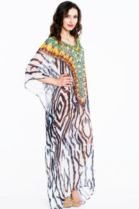Digital Print Kaftan, Moroccan Caftan, Cotton Maxi Dress, Plus Size Kaftan Dress