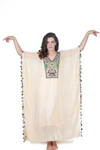 Gypsy Dress, Embroidered Dress, Mexican Kaftan Dress, Caftan For Women