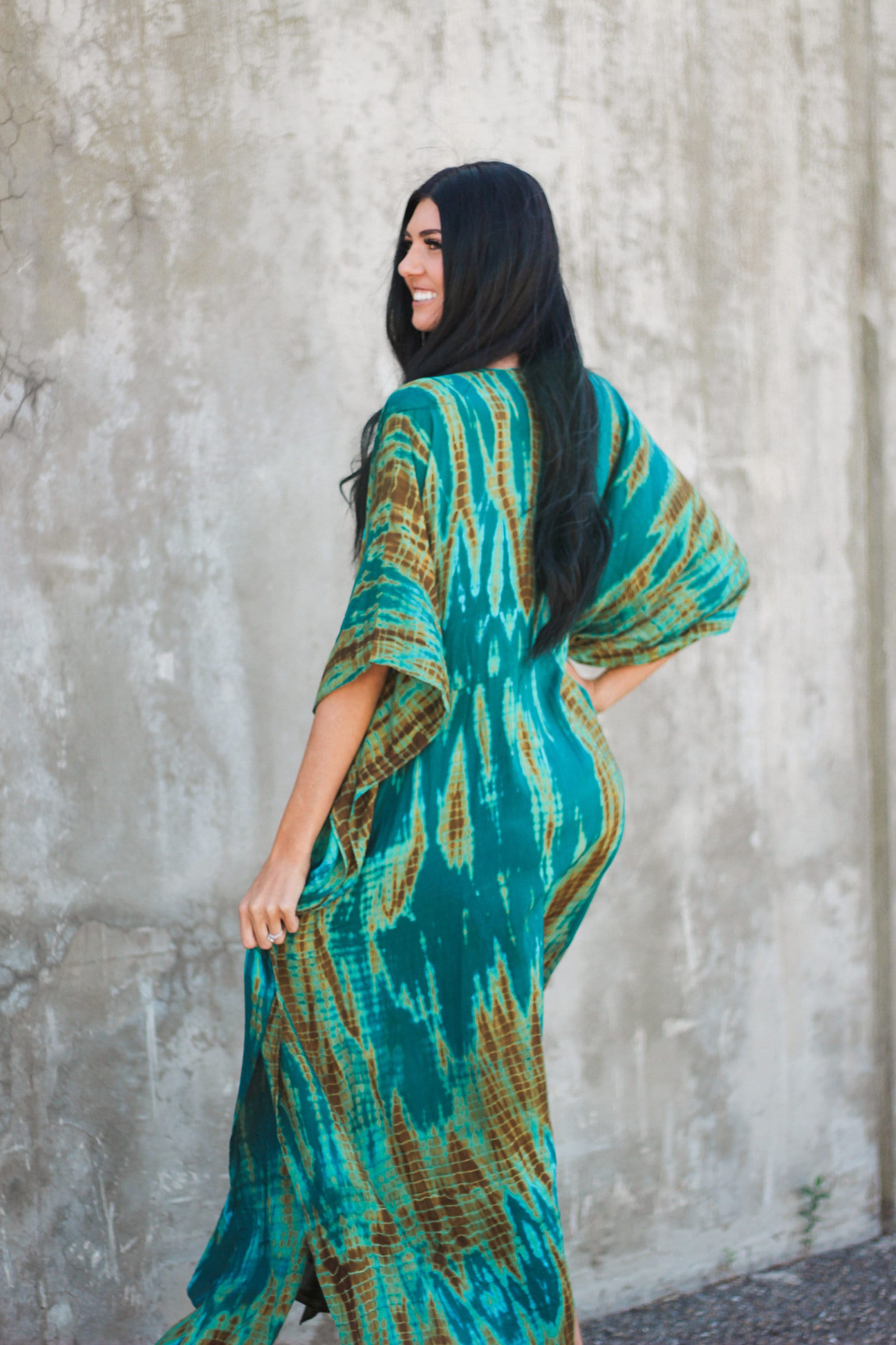 Teal green Kaftan Dress for women