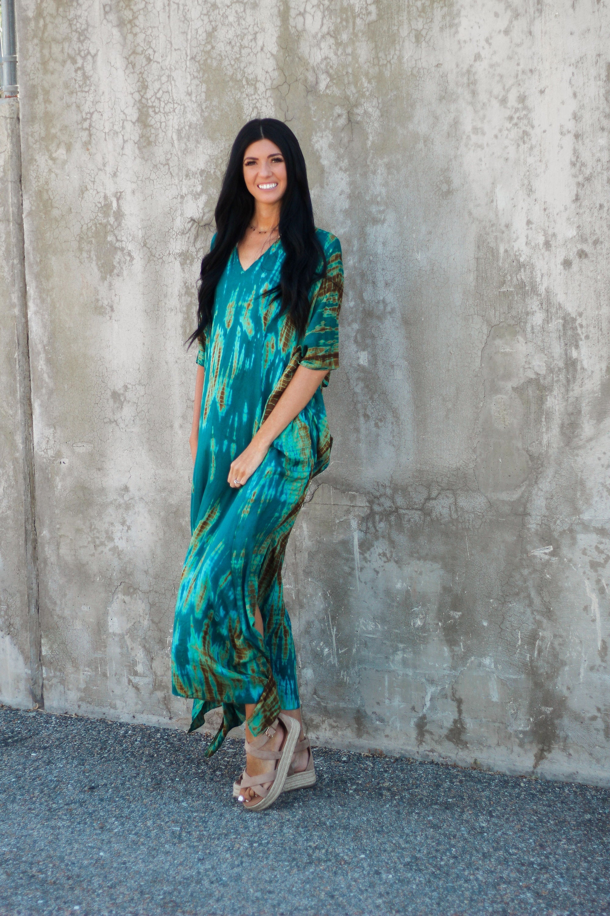 Teal green Kaftan Dress for women