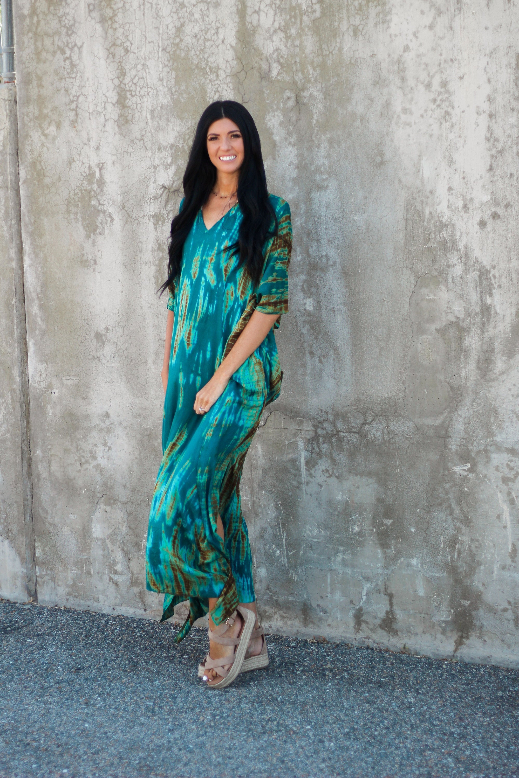 Teal Kaftan Dress for women