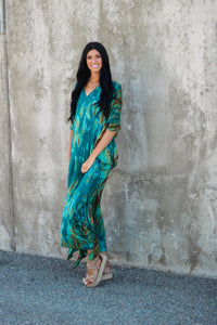 Teal green Kaftan Dress for women