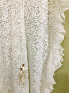 White Lace Up Kaftan Dress, Beach Wedding Dress, Bridal Lingerie, Boho Wedding Dress