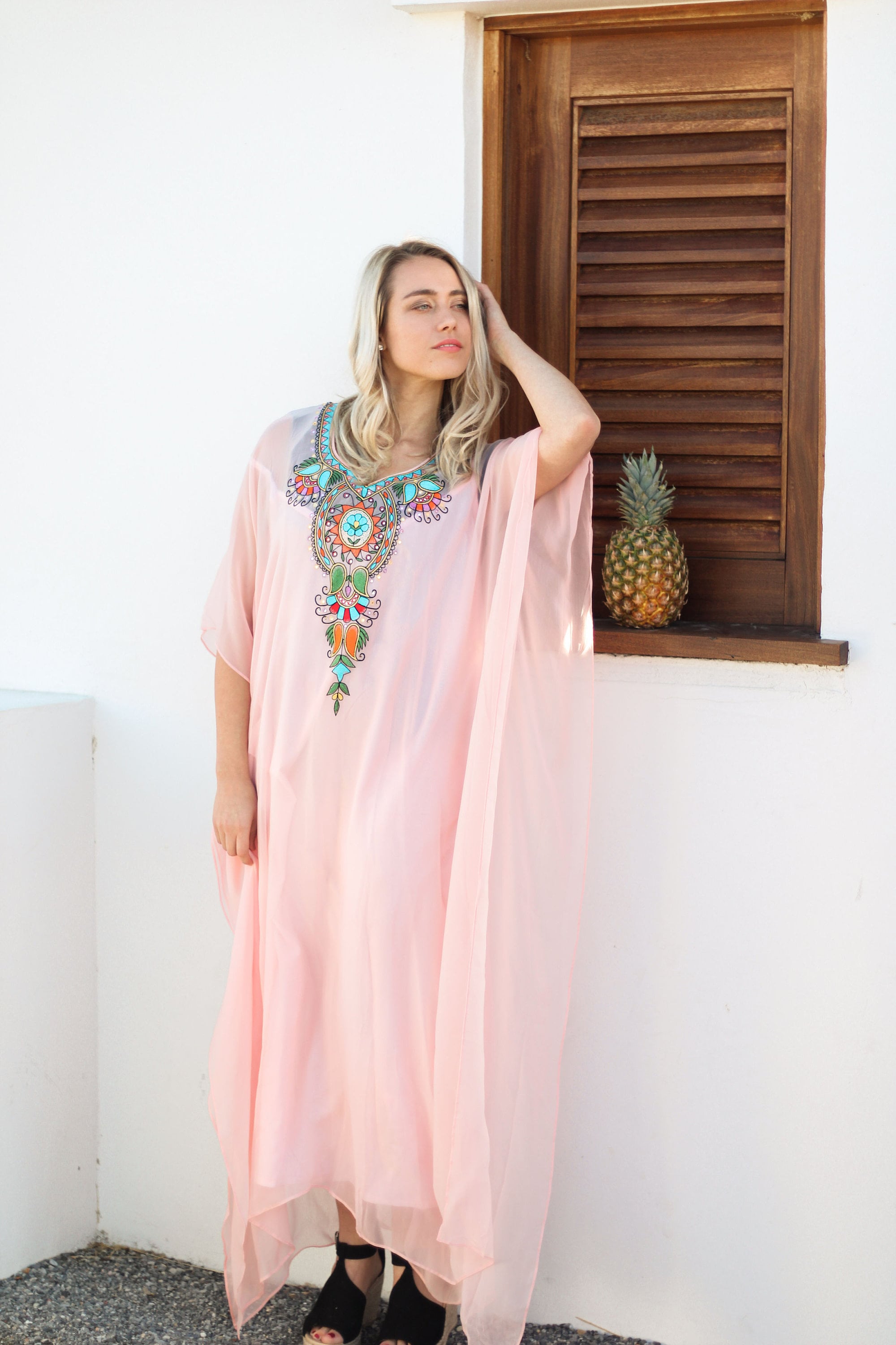 Women Maxi Dress, Moroccan Kaftan, Kaftan For Women, Embroidered Dress