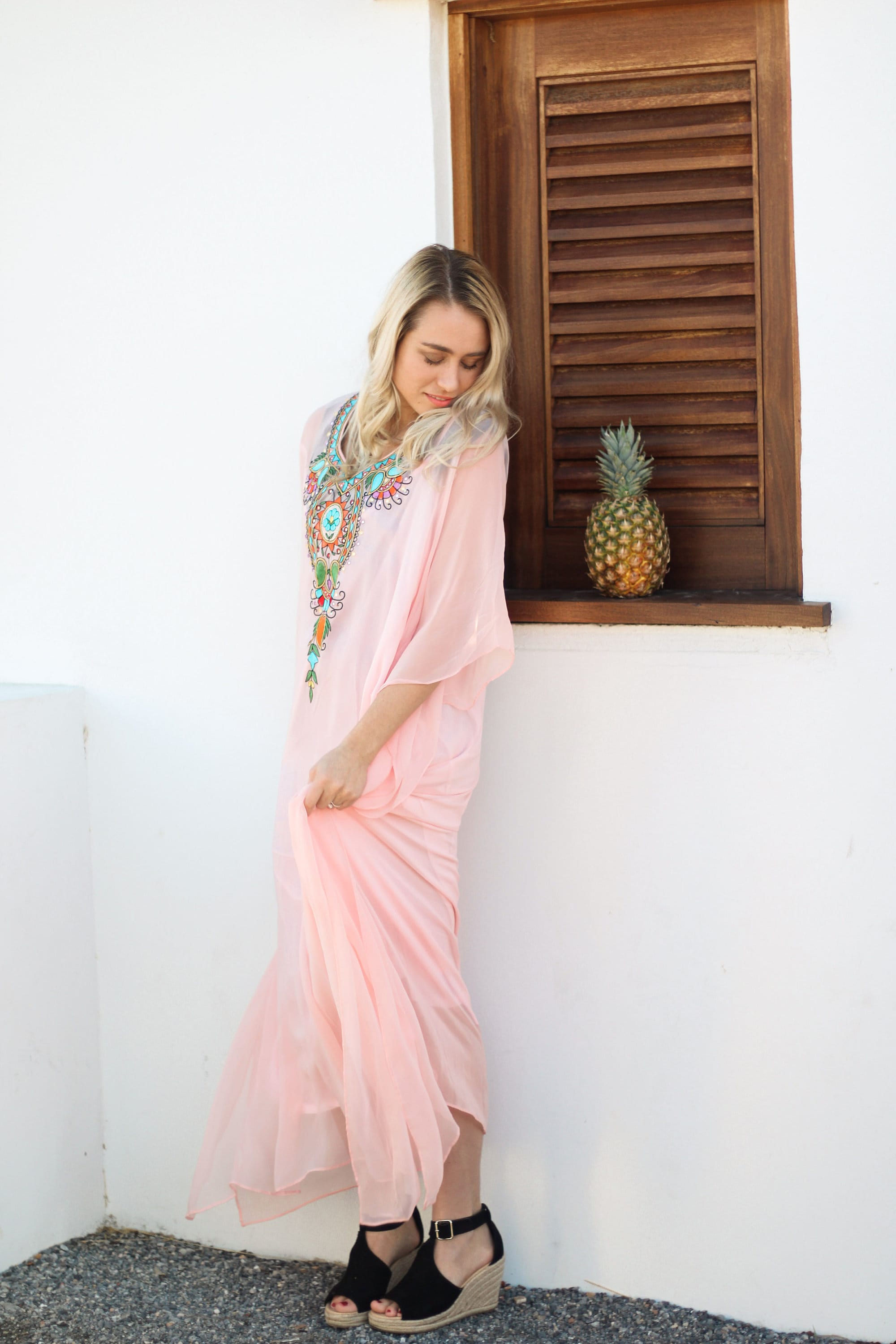 Women Maxi Dress, Moroccan Kaftan, Kaftan For Women, Embroidered Dress