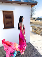 Load image into Gallery viewer, Abstract Silk Dress, Beach Wedding Kaftan, Women Silk Dress, Beach Cover Up
