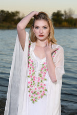 Load image into Gallery viewer, Women Silk Wedding Dress, Boho Wedding Dress, Bridal Wedding Kaftan, Floral Wedding Dress
