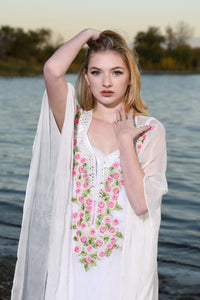 Women Silk Wedding Dress, Boho Wedding Dress, Bridal Wedding Kaftan, Floral Wedding Dress