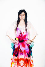 Load image into Gallery viewer, Floral Maxi Dress, Women Resort Kaftan, Plus Size Kaftan Dress, Bohemain Kaftan Dress
