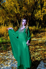 Load image into Gallery viewer, Green Maxi Kaftan, Green Formal Kaftan, Green Plus Size Kaftan, Kaftan For Women
