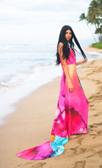 Load image into Gallery viewer, Abstract Silk Dress, Beach Wedding Kaftan, Women Silk Dress, Beach Cover Up
