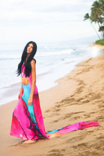 Load image into Gallery viewer, Abstract Silk Dress, Beach Wedding Kaftan, Women Silk Dress, Beach Cover Up
