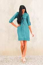 Load image into Gallery viewer, Fall Tunic Dress, Kaftan For Women, Striped Shirt Dress, Midi kaftan for Women
