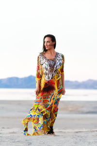 Animal Print Kaftan Dress, Plus Size Kaftan, Exotic Dress, Bohemian Dress