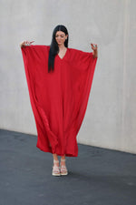 Load image into Gallery viewer, Red Caftan Dress, Plus Size Kaftan Dress, House Lounge Kaftan, Long Kaftan for women
