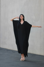 Load image into Gallery viewer, Black caftan dress for plus sizes
