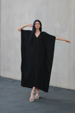 Load image into Gallery viewer, Black caftan dress for plus sizes

