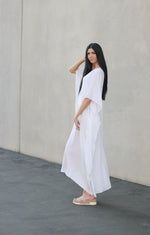 Load image into Gallery viewer, White Kaftan Dress, Plus Size Kaftan Dress, Cotton Caftan for women, Maternity Dress
