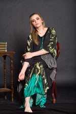 Load image into Gallery viewer, Women Silk Kaftan, Plus Size Silk Kaftan, Women Loungewear Caftan, Black Maxi Kaftan

