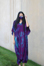 Load image into Gallery viewer, Hand Tie Dyed Kaftan, Plus Size Caftan Dress, Beige Maternity Dress, House Lounge Kaftan

