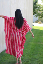 Load image into Gallery viewer, Handmade Cotton Kaftan, Caftan For Women, Pink Cotton Caftan, Plus Size Cotton Caftan
