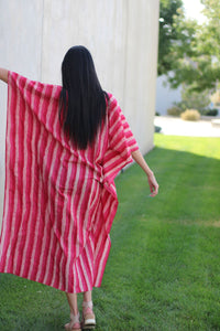 Handmade Cotton Kaftan, Caftan For Women, Pink Cotton Caftan, Plus Size Cotton Caftan