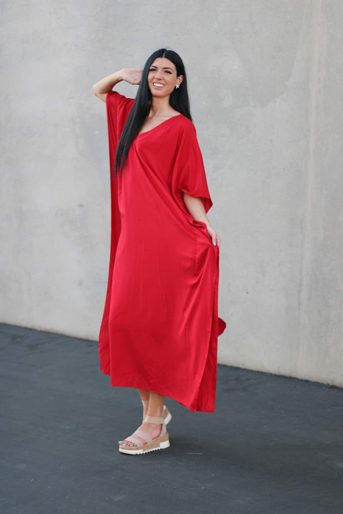 Red Caftan Dress, Plus Size Kaftan Dress, House Lounge Kaftan, Long Kaftan for women
