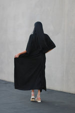 Load image into Gallery viewer, Black caftan dress for plus sizes
