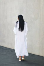 Load image into Gallery viewer, White Kaftan Dress, Plus Size Kaftan Dress, Cotton Caftan for women, Maternity Dress
