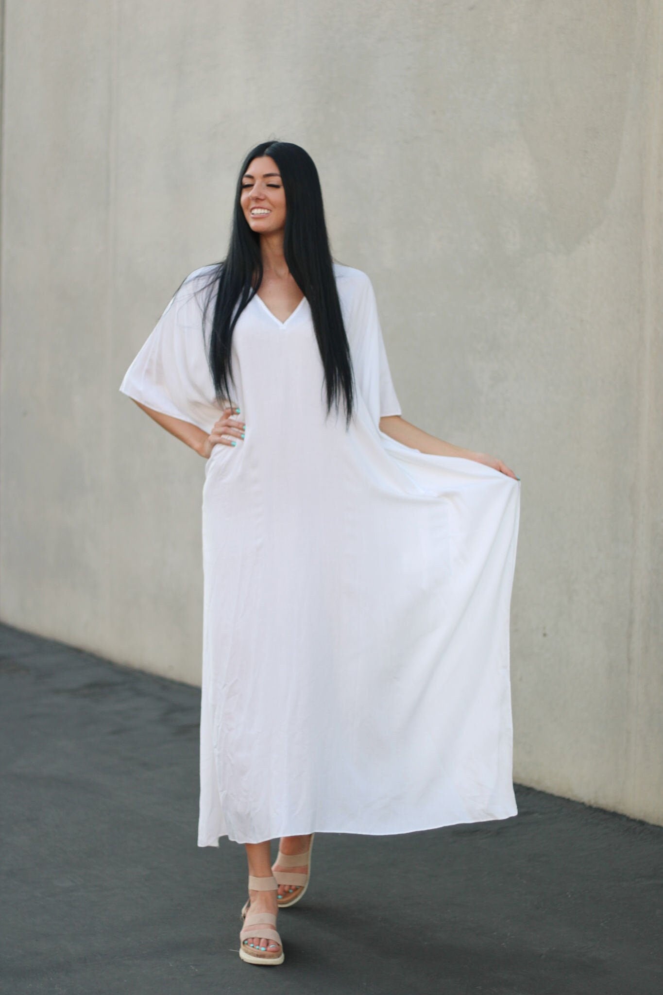 White Kaftan Dress Plus Size Kaftan Dress Cotton Caftan for