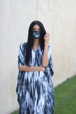 Load image into Gallery viewer, Tie Dyed Kaftan, Shibori Dress, Caftan Abaya Dress, Plus Size Kaftan
