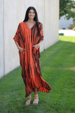 Load image into Gallery viewer, Women Tie Dyed Caftan, Maternity Dress, House Lounge Kaftan, Tie Dyed Abaya Dress

