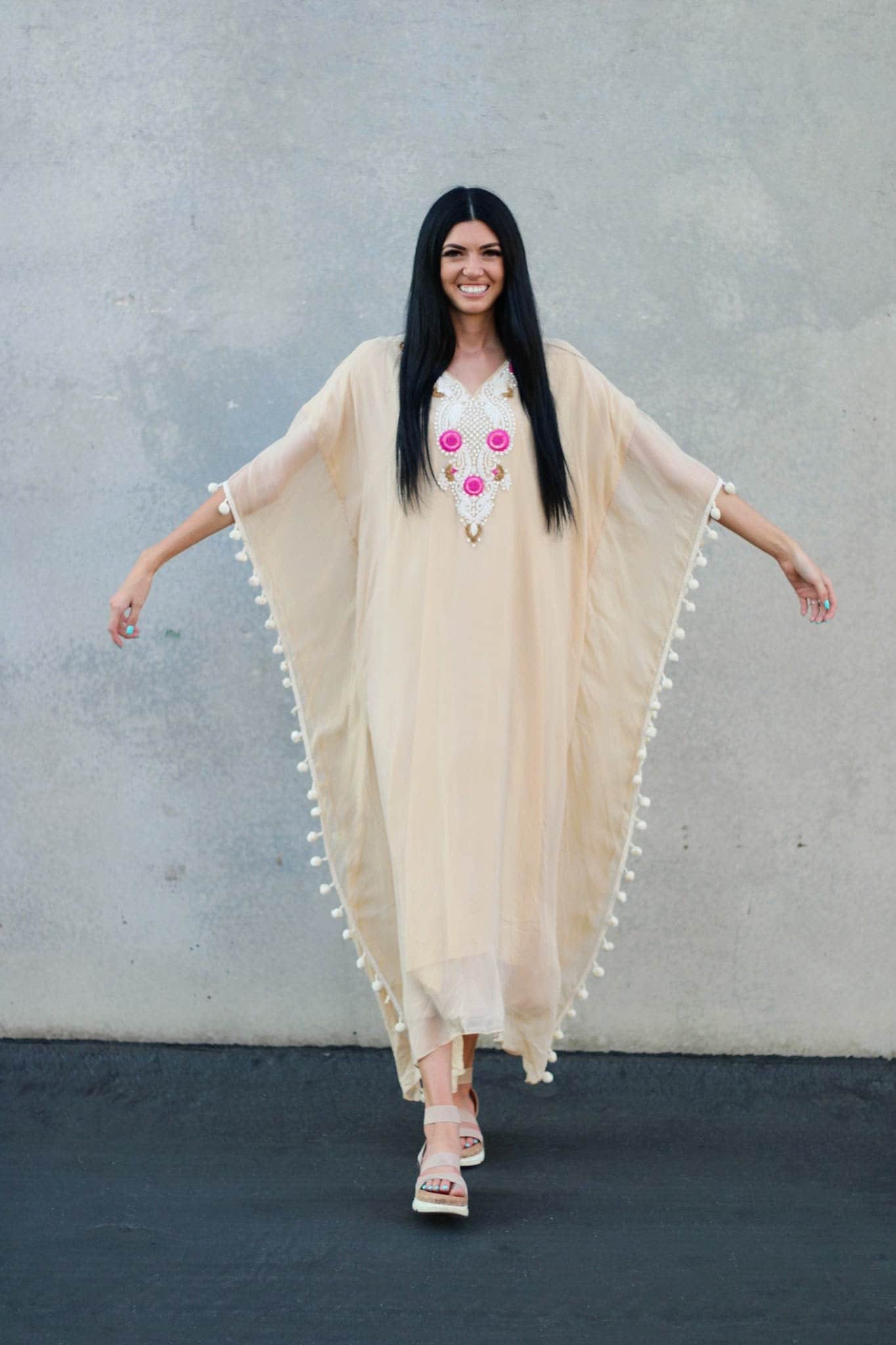Women Loungewear Kaftan, Wedding Guest Caftan, Bridesmaid Kaftan, Embroidered Kaftan
