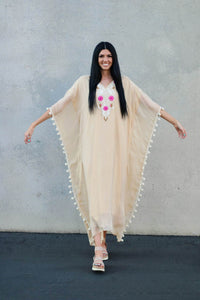 Women Loungewear Kaftan, Wedding Guest Caftan, Bridesmaid Kaftan, Embroidered Kaftan