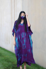 Load image into Gallery viewer, Hand Tie Dyed Kaftan, Plus Size Caftan Dress, Beige Maternity Dress, House Lounge Kaftan
